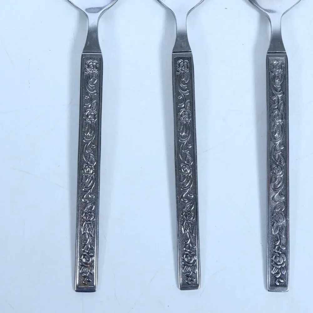 Costellano National Stainless Korea Floral Tablespoons 7 Silverware Flatware
